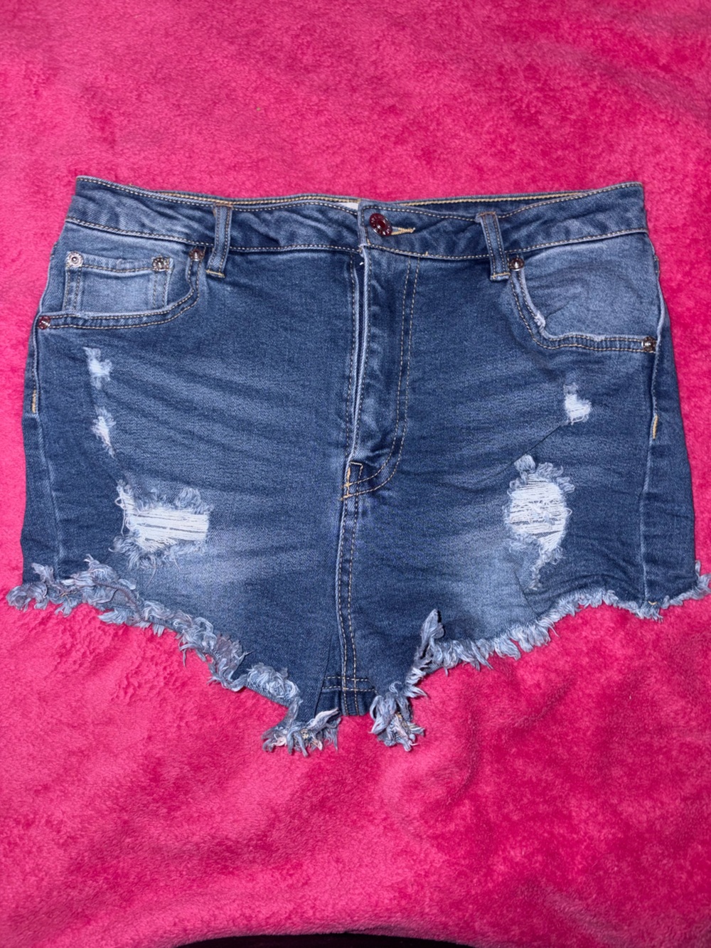 Love Tree Distressed Denim Blue Women's Shorts